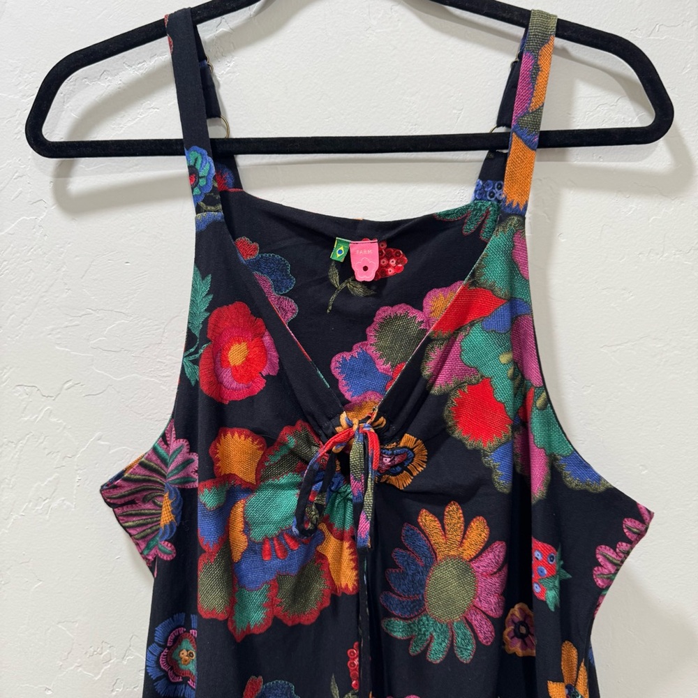 FARM Rio Lily's Garden Tank Summer Sun Mini Dress Floral Women's GG / XL - Picture 2 of 13